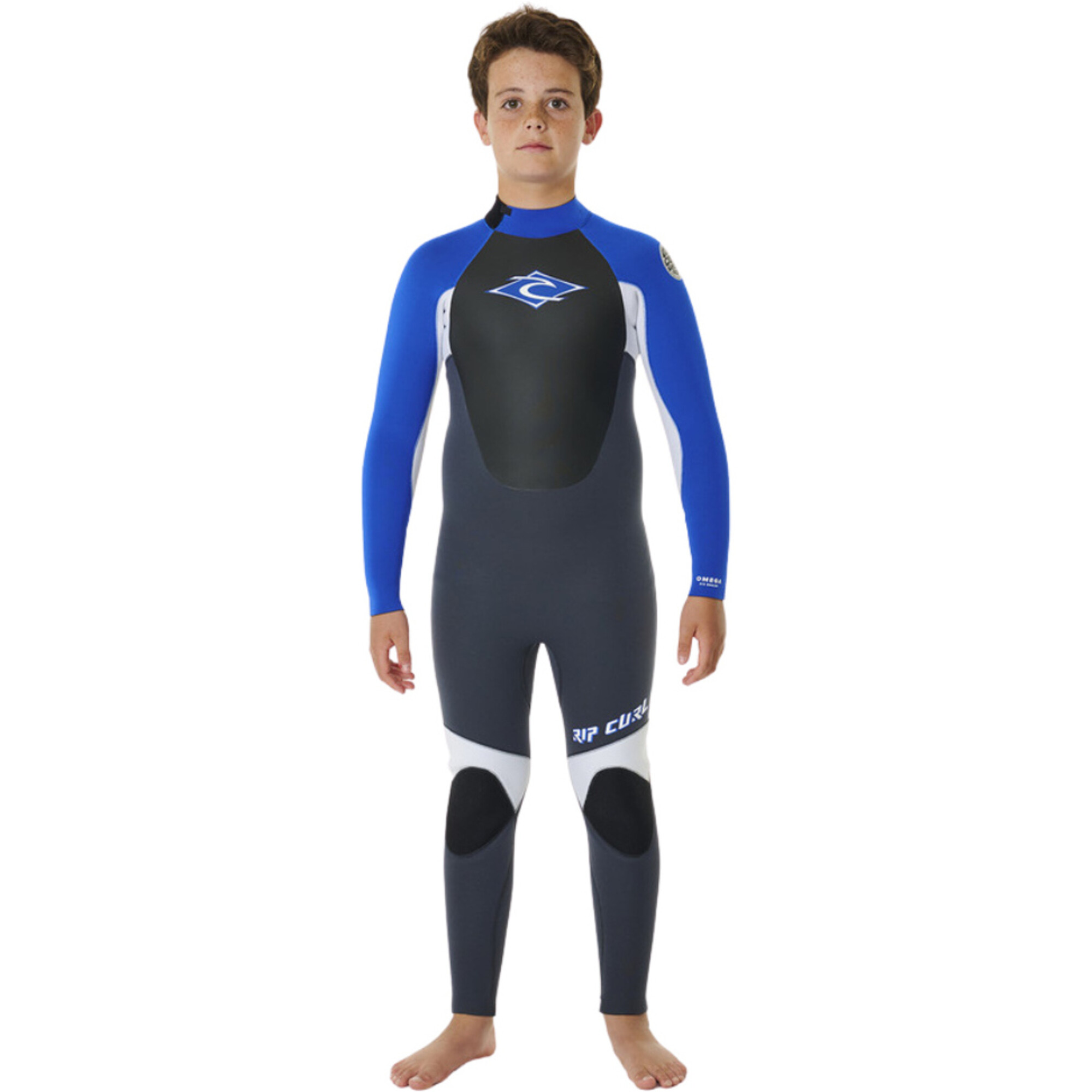 2024 Rip Curl Junior Omega 4/3mm Back Zip Wetsuit 13OBFS Blue